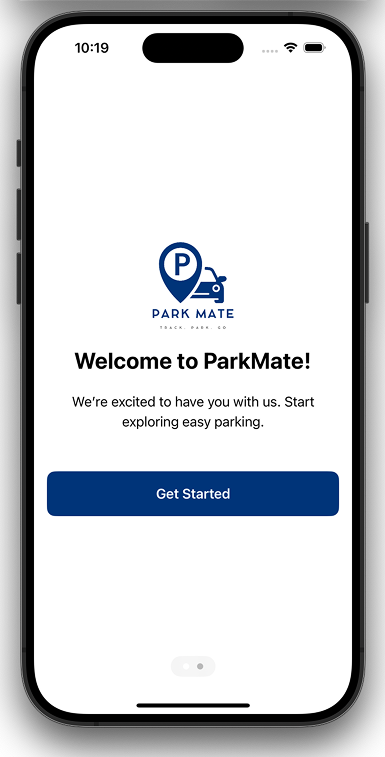 ParkMate Login Screen